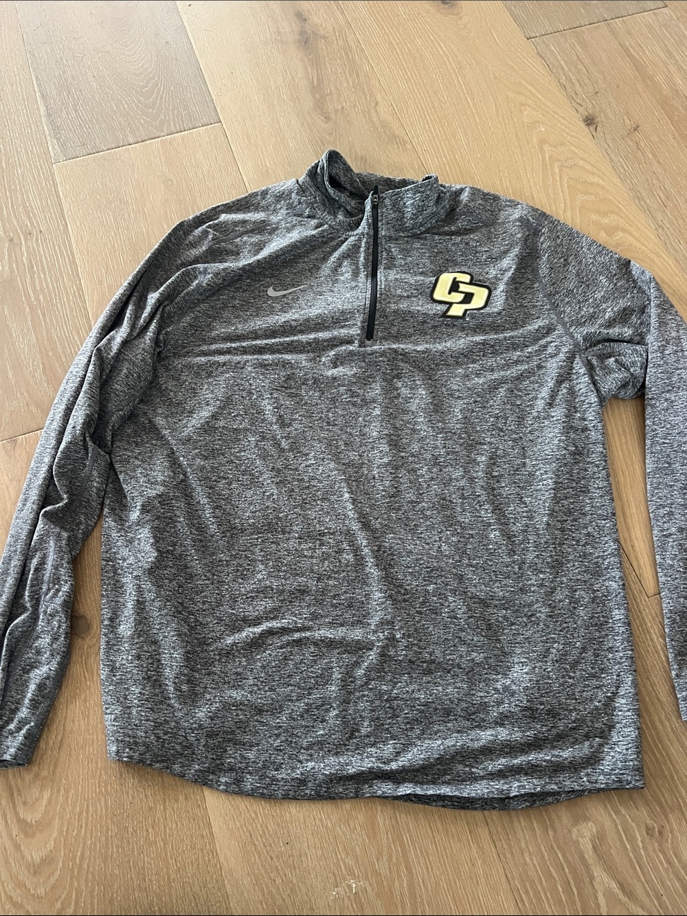 Nike Men’s Purdue Heather Gray Quarter-Zip Pullover with CP Logo